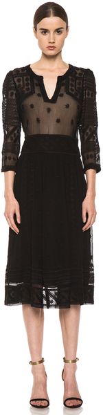 Isabel Marant Ludivine Embroidered Silk Dress  - Lyst