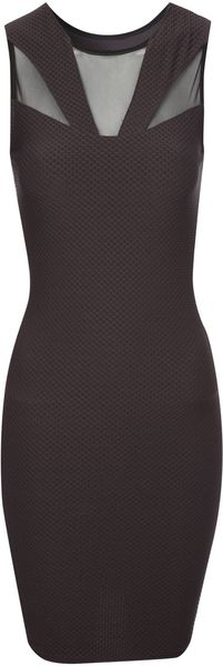 Jane Norman Waffle Mesh Panel Dress - Lyst