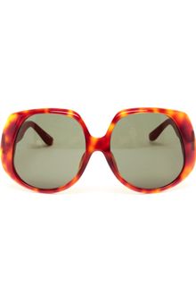 Linda Farrow Luxe Tortoiseshell Acetate and Leather Sunglasses - Lyst