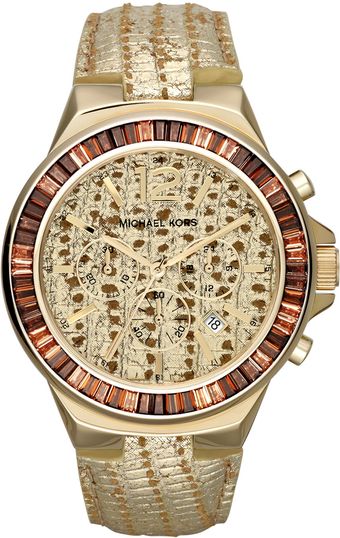 Michael Kors Oversize Lizardembossed Gramercy Chronograph Glitz Watch - Lyst