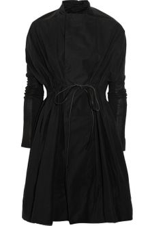Rick Owens Leathertrimmed Brushed Cottonblend Coat - Lyst