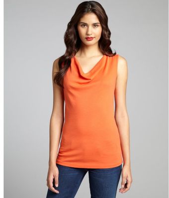 Three Dots Clementine Cotton Blend Cowl Neck Sleeveless Top - Lyst