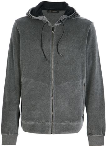 Versace Velour Hoodie - Lyst
