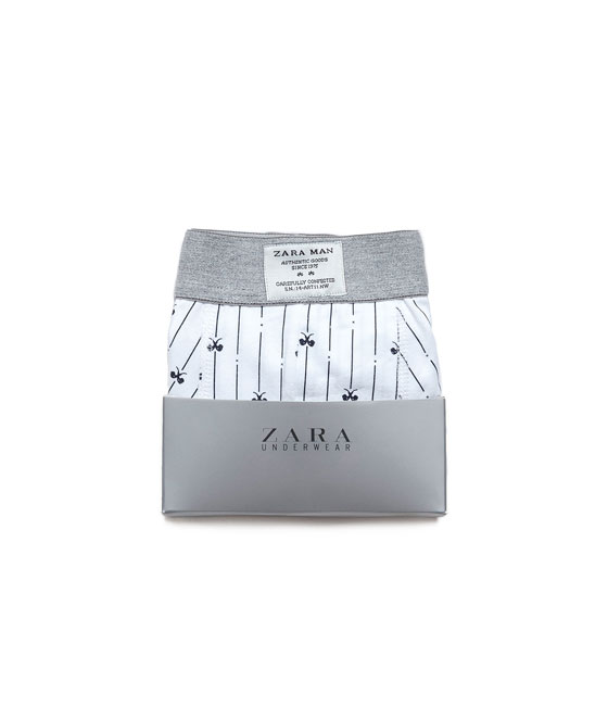Zara Printed Boxer Shorts in Gray for Men (navy blue) Lyst