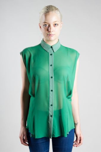 Acne Scallop Contr Blouse - Lyst