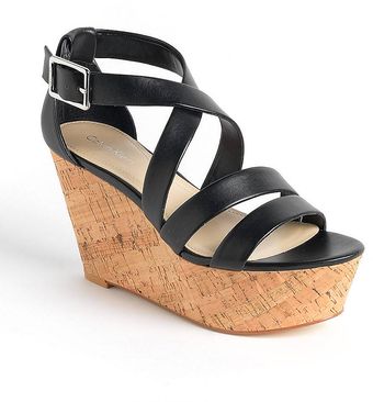 Calvin Klein Vonnie Leather Wedge Sandals - Lyst