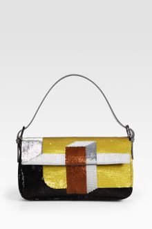 Fendi Sequined Baguette Shoulder Bag - Lyst