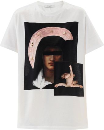 Givenchy Starstudded Pink Madonna Tshirt - Lyst