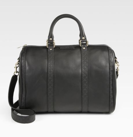 Gucci Vintage Web Medium Boston Bag in Black | Lyst