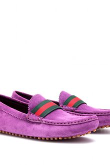 Gucci New Auger Suede Loafers - Lyst
