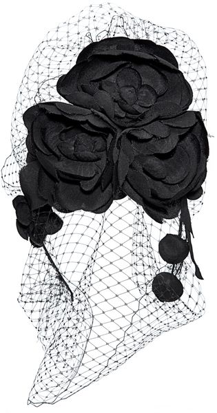 Jennifer Behr Camellia Beehive Headband with Floral Veil - Lyst