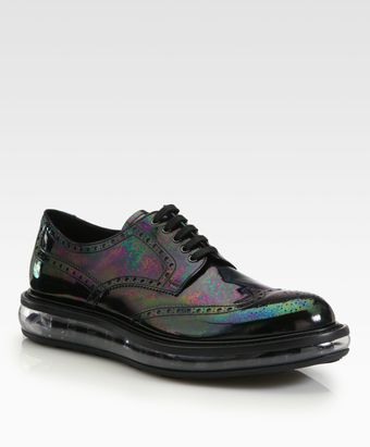 Prada Verniceoiled Wingtip Laceups - Lyst