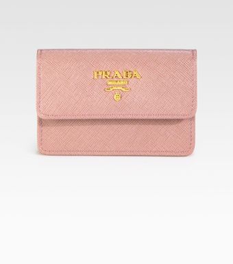 Prada Saffiano Lux Flap Card Case - Lyst