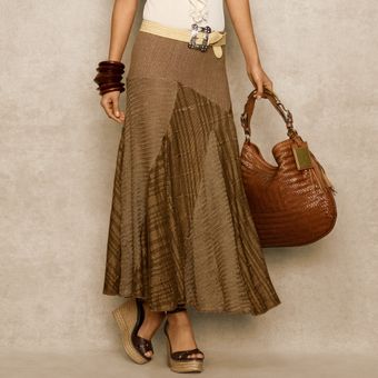 Ralph Lauren Blue Label Linen silk Patchwork Skirt - Lyst