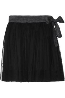 RED Valentino Swissdot Tulle Silk and Lace Skirt - Lyst