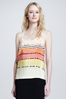 Tibi Silk Printed Racerback Camisole - Lyst