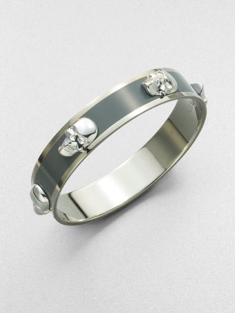 Alexander McQueen 3d Skull Bangle Braceletwide - Lyst