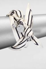 Alexander McQueen Skull Print Silk Tie Bracelet