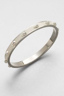 Alexander McQueen Enamel Accented Skull Bangle Bracelet - Lyst