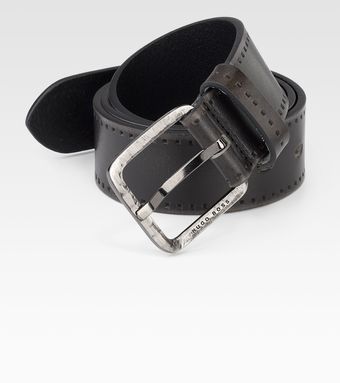 Boss Black Sigfrido Perforated Leather Belt - Lyst