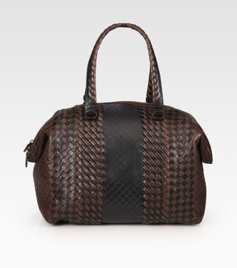 Bottega Veneta Twotone Woven Top Handle Bag - Lyst