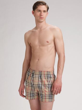 Burberry Check Boxers - Lyst