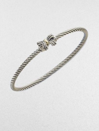 David Yurman 18k Gold Accented Petite Ribbon Bangle - Lyst