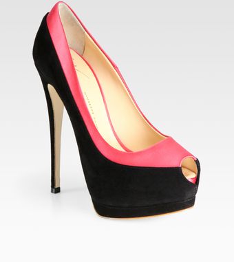 Giuseppe Zanotti Satintrimmed Suede Pumps - Lyst