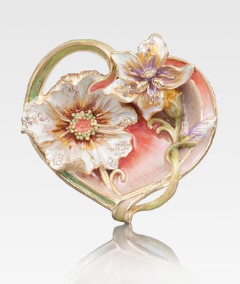 Jay Strongwater Enameled Heart Trinket Tray - Lyst
