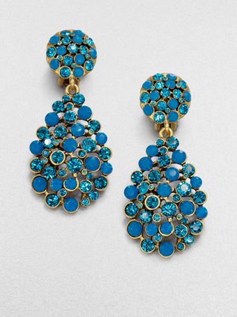 Oscar de la Renta Jeweled Drop Earrings - Lyst