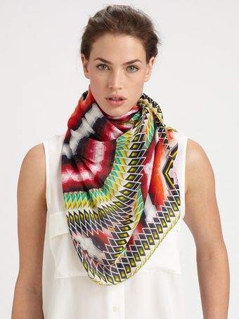 Peter Pilotto Damask Stripe Silk Scarf - Lyst