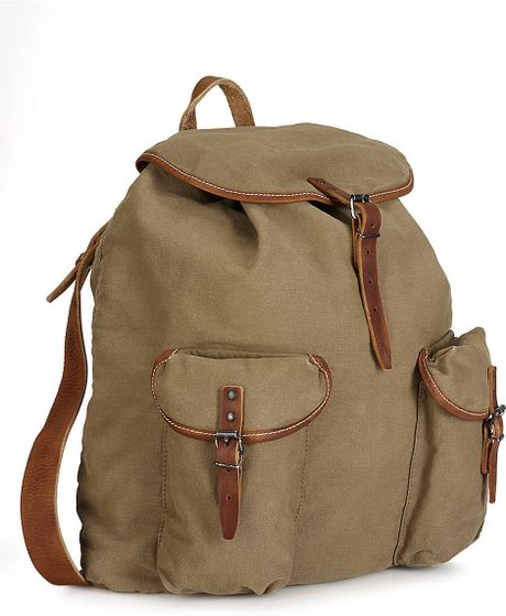 Polo Ralph Lauren Canvas Backpack in Beige for Men | Lyst