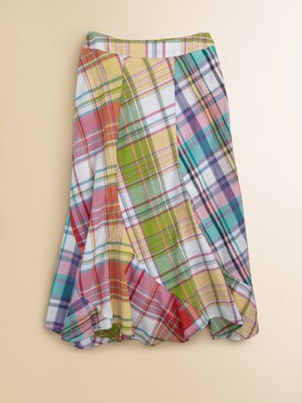 Ralph Lauren Girls Madras Plaid Skirt - Lyst