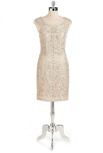 Sue Wong Embellished Cocktail Dress with Sheer Back - Lyst