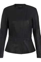 Theory Enora Leather Peplum Jacket