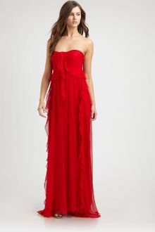 Badgley Mischka Silk Chiffon Gown - Lyst