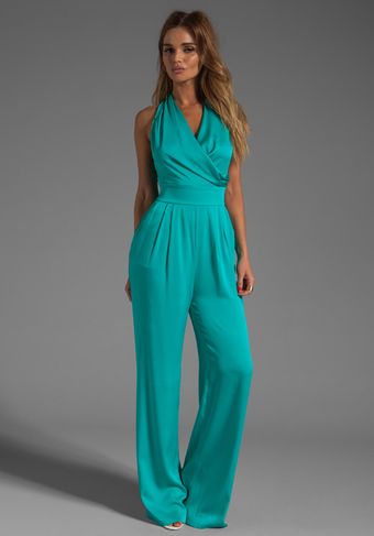 Catherine Malandrino String Back Jumpsuit in Appletini - Lyst