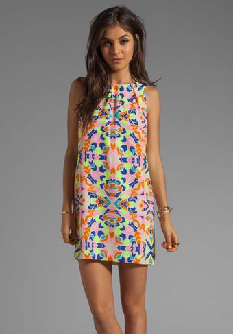 Mara Hoffman Printed Front Pleat Shift Dress in Aloha Stone - Lyst