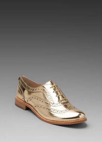 Sam Edelman Jerome Oxford Flat in Effegi Gold - Lyst