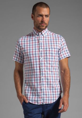 Shades Of Grey By Micah Cohen Ss Button Down Shirt in French Cheque - Lyst