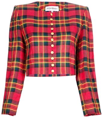 Yves Saint Laurent Vintage Tartan Skirt Suit - Lyst