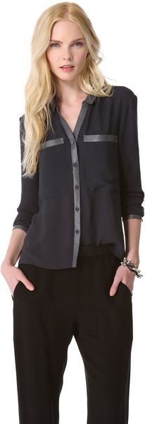 Helmut Lang Soft Shroud Button Blouse - Lyst