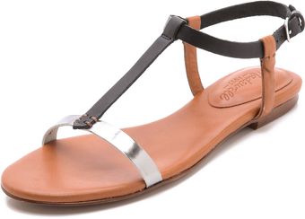 Madewell T Strap Flat Sandals - Lyst
