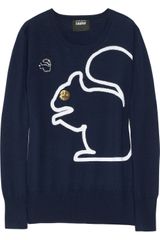 Markus Lupfer Loves Hillier Sequined Wool Squirrel Sweater