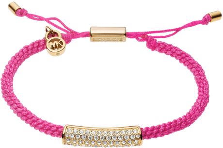 macrame pave kors cord bracelet michael lyst gold pink