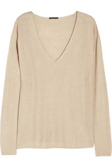 Theory Randelle Fineknit Linenblend Top - Lyst