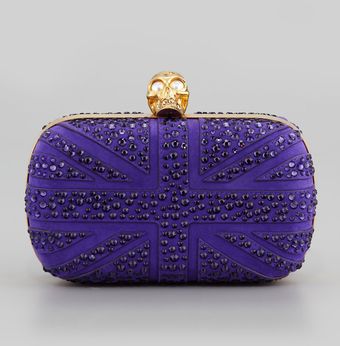 Alexander McQueen Crystal Britannia Box Clutch Bag - Lyst