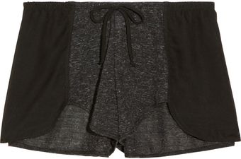 LNA Chloe Chiffonpaneled Jersey Shorts - Lyst