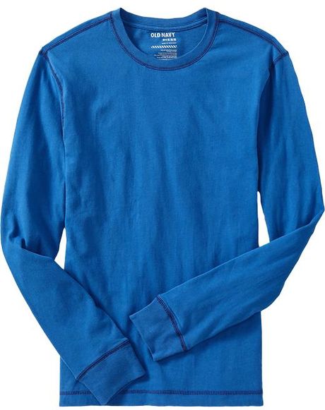 Old Navy Long Sleeve Crew Neck Tee in Blue for Men (boston blue)