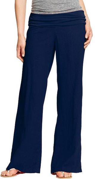 Old Navy Foldover Linenblend Pants in Blue (goodnight nora) | Lyst